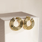 morellato 18k gold plated vintage bold earrings stainless steel gold plated 2.8cm