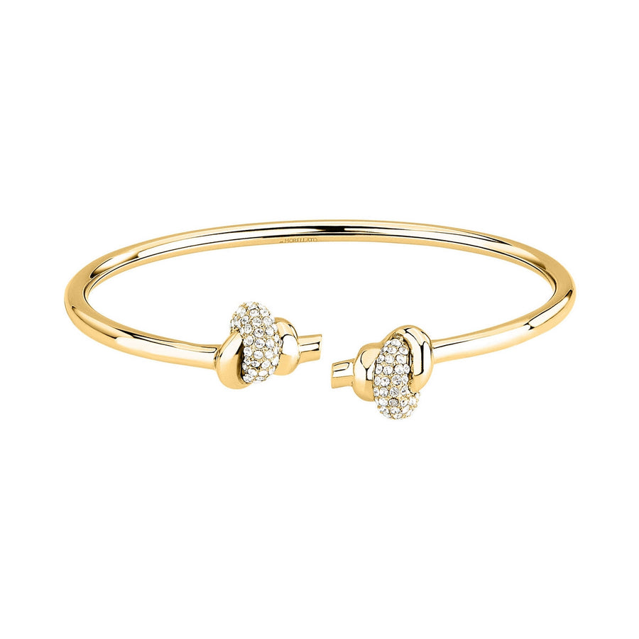 morellato 18k gold plated legame bangle ss yg crystal white 6x5cm