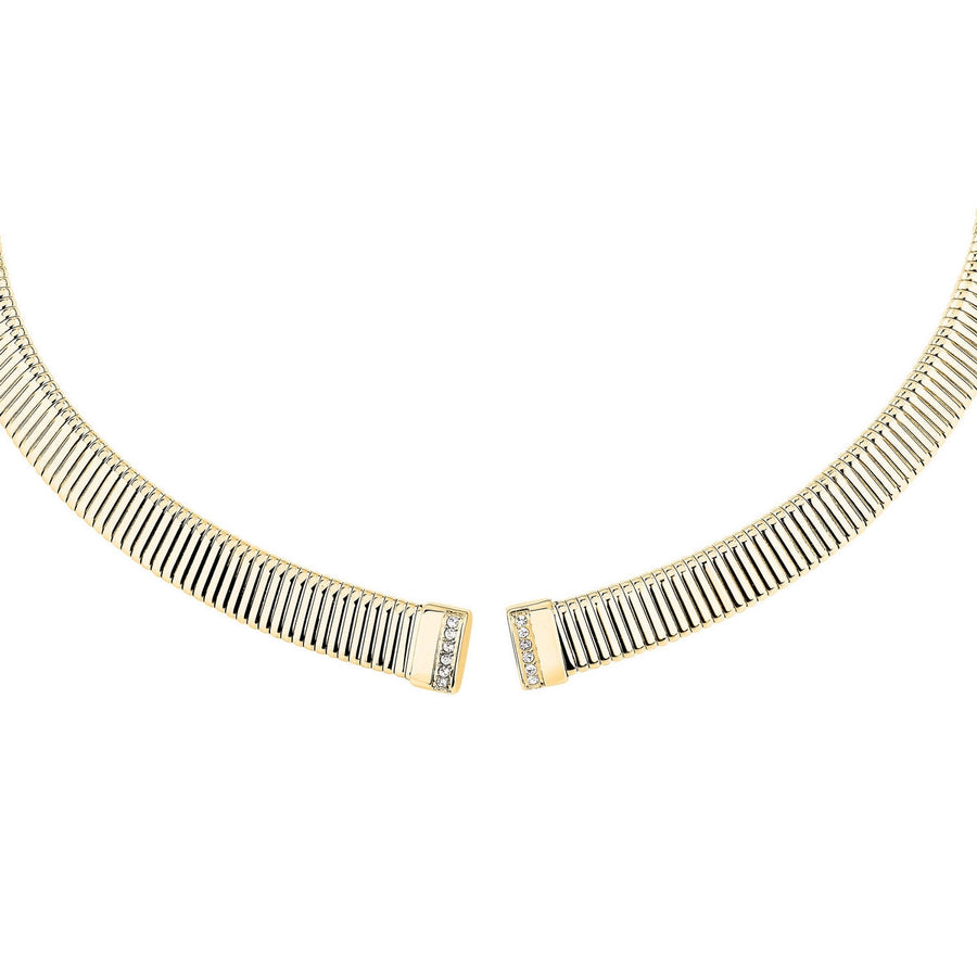 morellato 18k gold plated onda neck ss yg crystal white �12.2cm