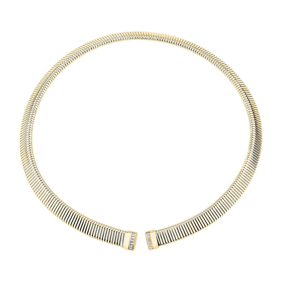morellato 18k gold plated onda neck ss yg crystal white �12.2cm