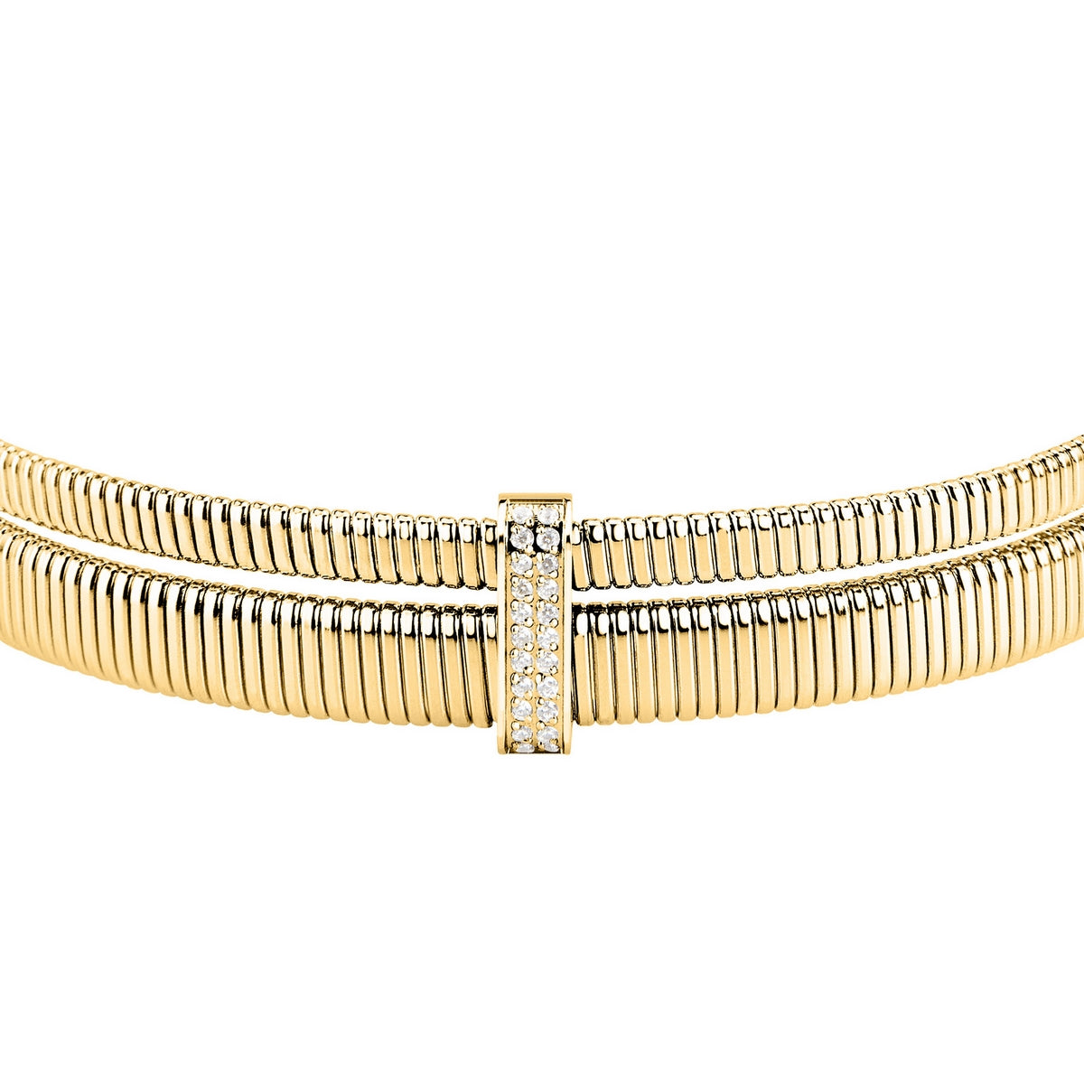 morellato 18k gold plated onda bangle ss yg crystal size m �6cm