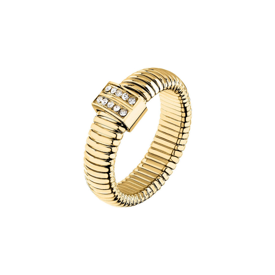 morellato 18k gold plated onda ring ss yg crystal sz14