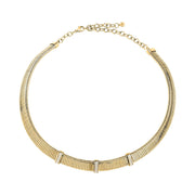 morellato 18k gold plated onda necklace stainless steel gold plated crystal 38+7cm
