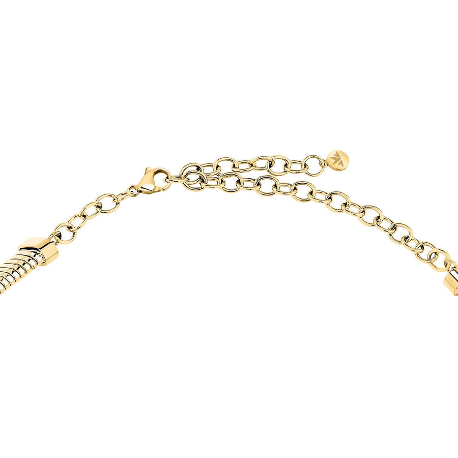 morellato 18k gold plated onda necklace stainless steel gold plated crystal 38+7cm
