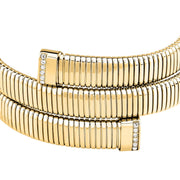 morellato 18k gold plated onda bangle stainless steel gold plated crystal size m 6x5cm