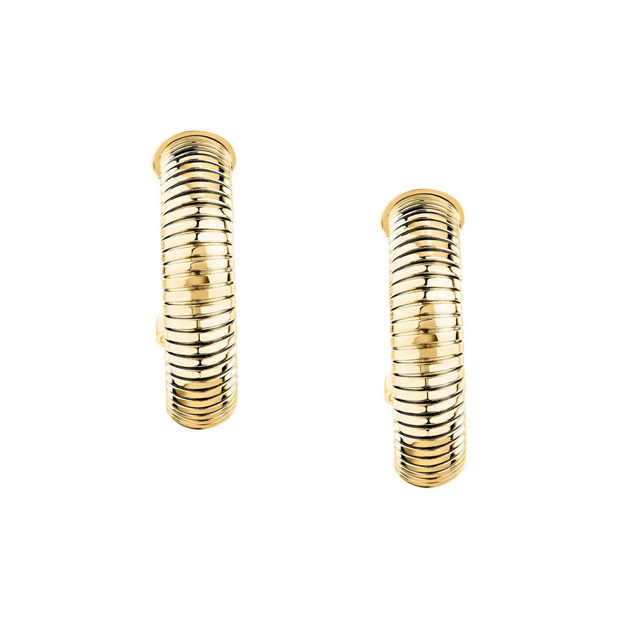 morellato 18k gold plated onda earrings stainless steel hoop gold plated �3.1cm