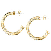 morellato 18k gold plated onda earrings stainless steel hoop gold plated �3.1cm