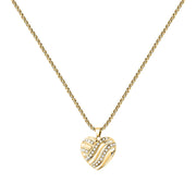 morellato 18k gold plated battito neckl ss yg heart crystal 40+5cm