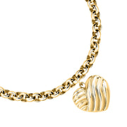 morellato 18k gold plated battito br ss yg heart 17+3cm