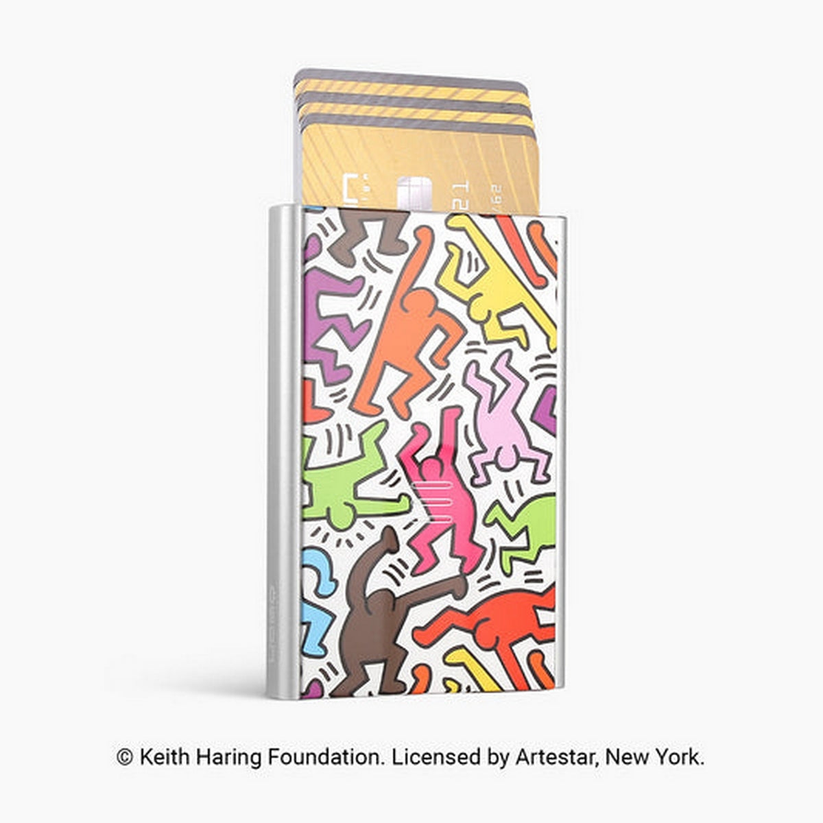 ogon slider aluminium wallet 1 to 6 cards keith haring colour