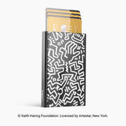 ogon slider aluminium wallet 1 to 6 cards keith haring black & white