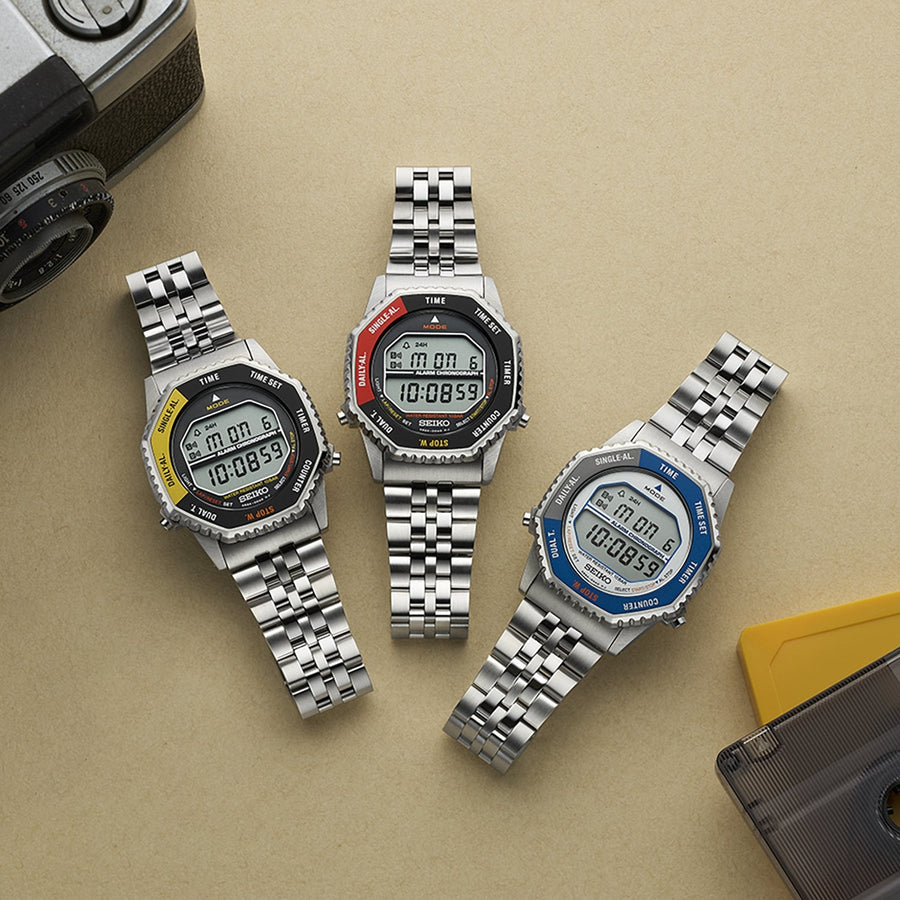 seiko blue digital alarm chronograph