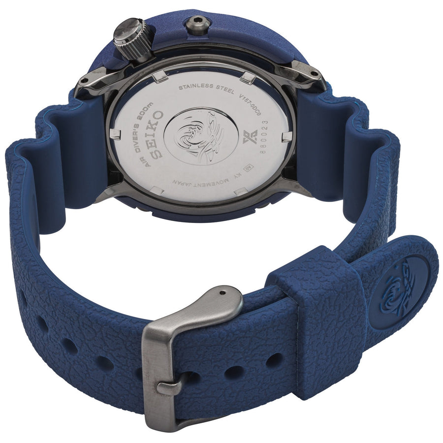 seiko prospex street series solar blue stainless steel and plastic divers blue dial rubber strap watch