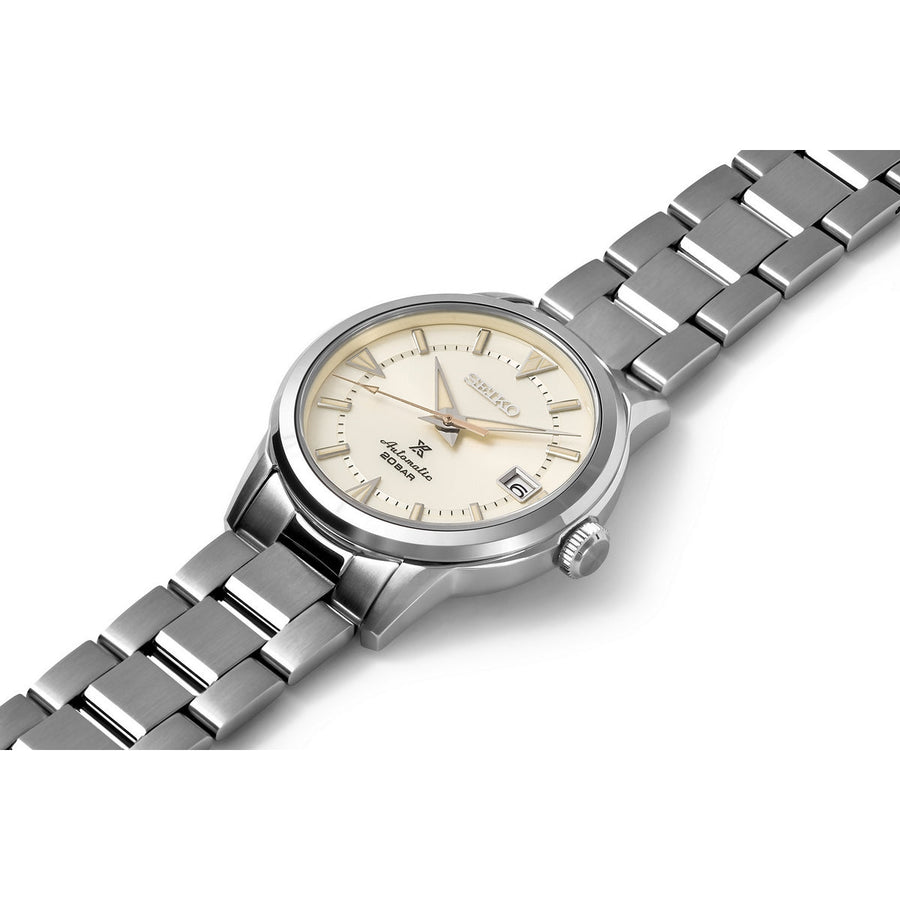 seiko prospex automatic alpinist modern re-interpretation ivory dial, 38mm 20 bar, bracelet watch