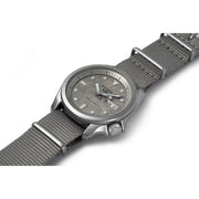 seiko seiko 5 sports concrete  automatic silver dial, 40mm, 10bar, nylon  watch