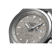 seiko seiko 5 sports concrete  automatic silver dial, 40mm, 10bar, nylon  watch
