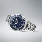 seiko prospex 4r compact mechanical diver's watch in cobalt blue