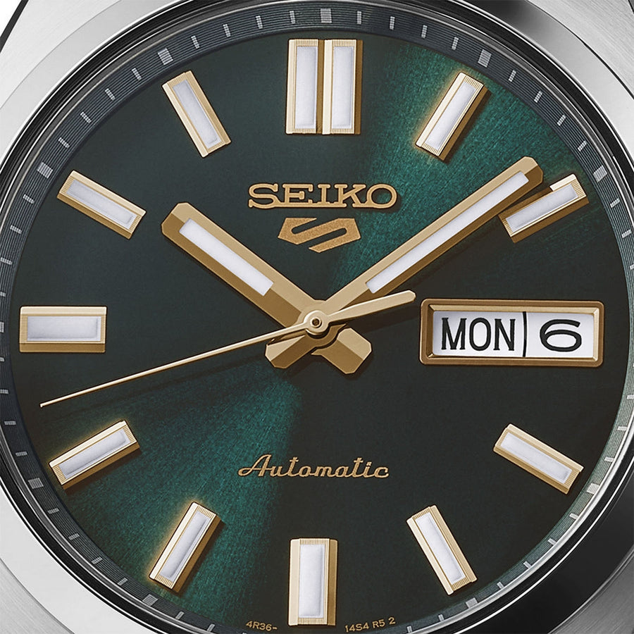 seiko 5 sports snxs vintage gold collection � in 'green tie'