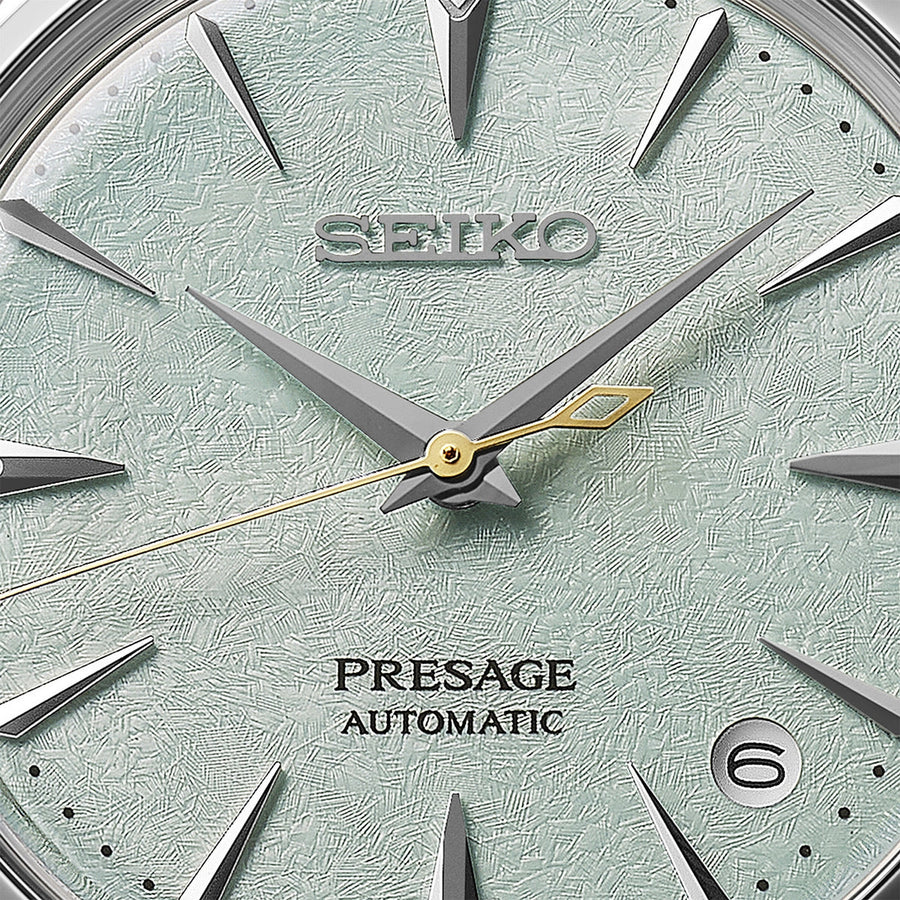 seiko presage 'frozen mojito' diamond cocktail time 34mm
