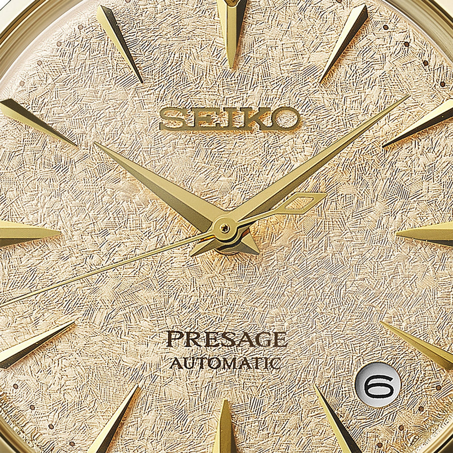 seiko presage 'frozen daiquiri' diamond cocktail time 34mm two tone bracelet watch