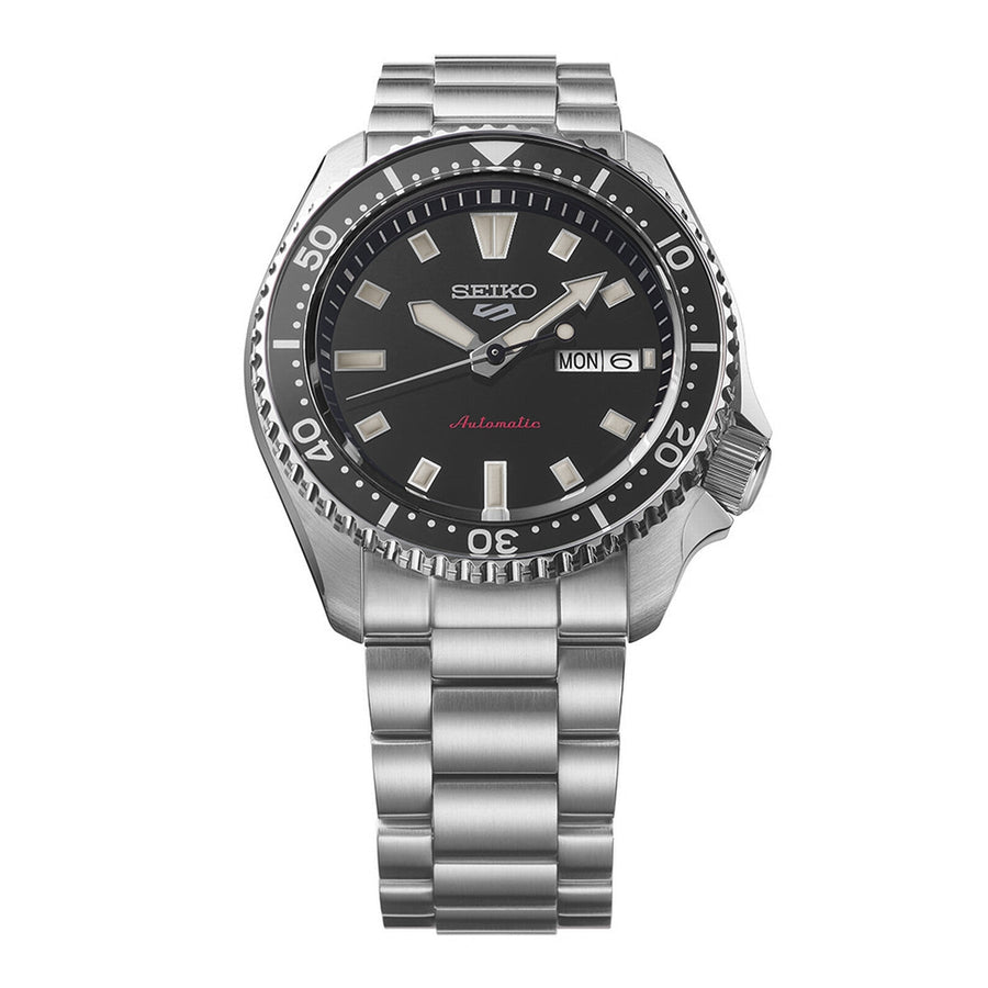 seiko 5 sports skx redux in kuro black dial bracelet watch