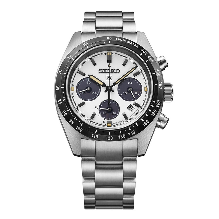 seiko prospex panda solar speedtimer 39mm bracelet watch