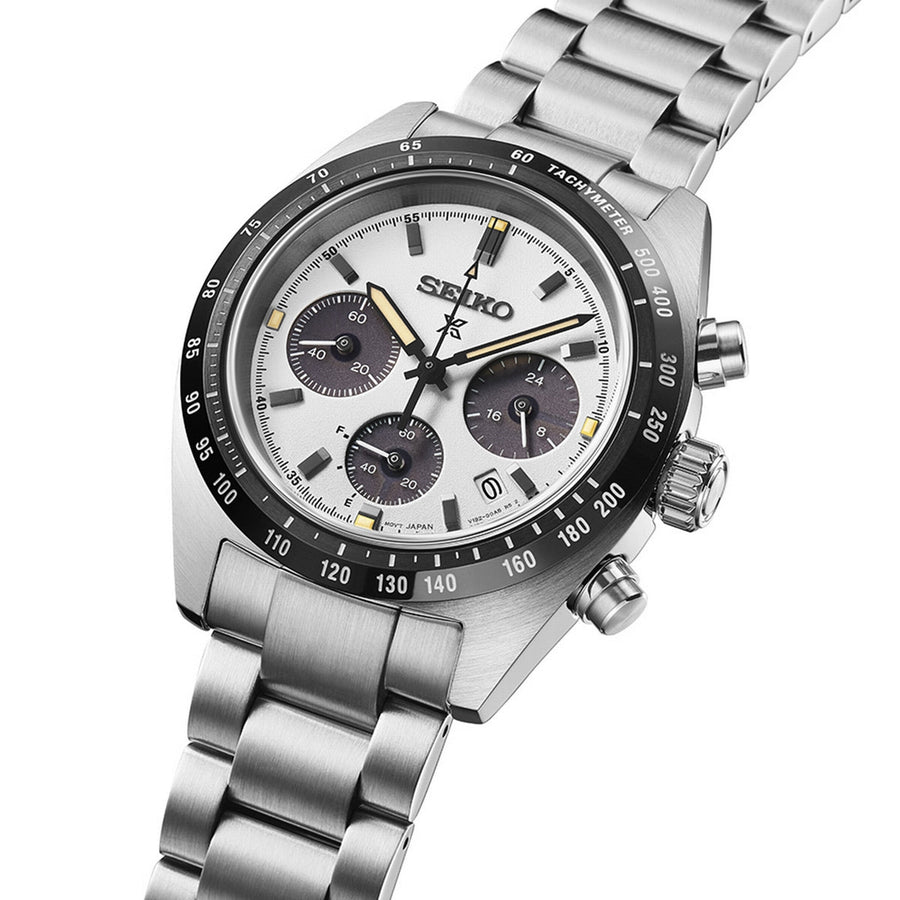 seiko prospex panda solar speedtimer 39mm bracelet watch
