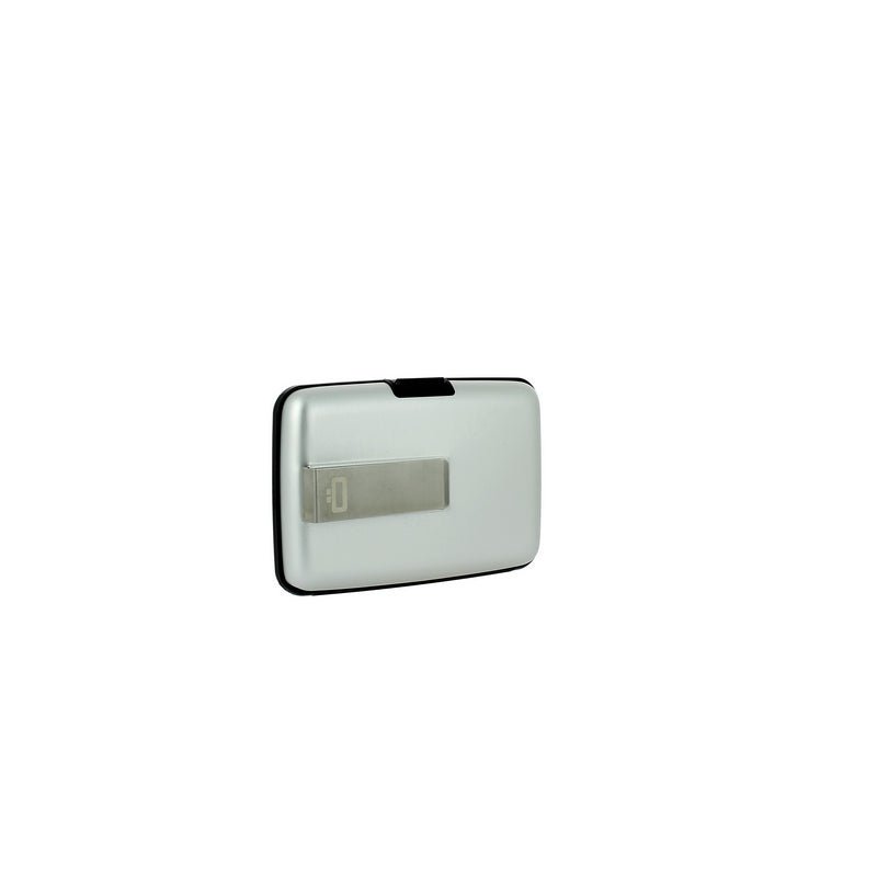 ogon silver aluminium credit card holder with money clip