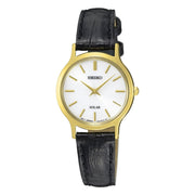 seiko solar ladies gold plated strap watch