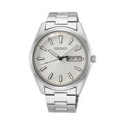 seiko essential time  40.2mm 10 bar water resistant, bracelet