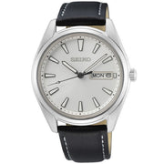 seiko gents white dial strap watch