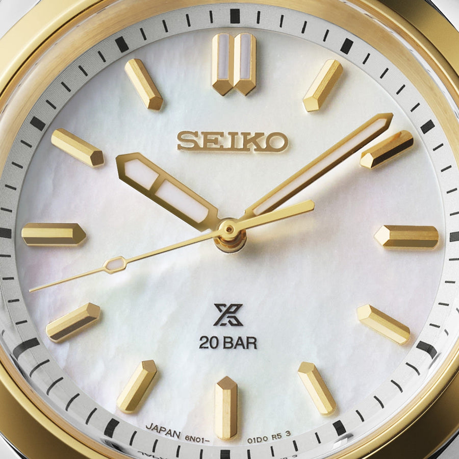seiko prospex sea ladies marine sports mop two tone dial watch