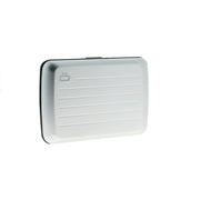 ogon stockholmv2 silver aluminium credit card holder  metal lock