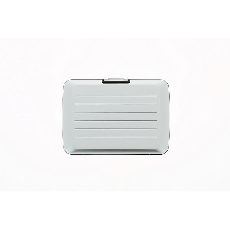 ogon stockholmv2 silver aluminium credit card holder  metal lock