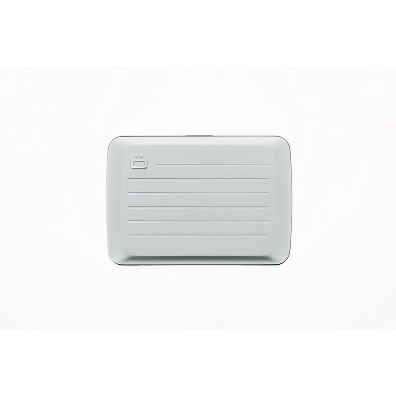 ogon stockholmv2 silver aluminium credit card holder  metal lock