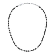sector basic necklace stainless steel agate black 50+5cm