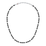 sector basic necklace stainless steel agate black 50+5cm