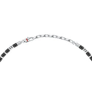sector basic necklace stainless steel agate black 50+5cm