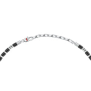 sector basic necklace stainless steel agate black 50+5cm