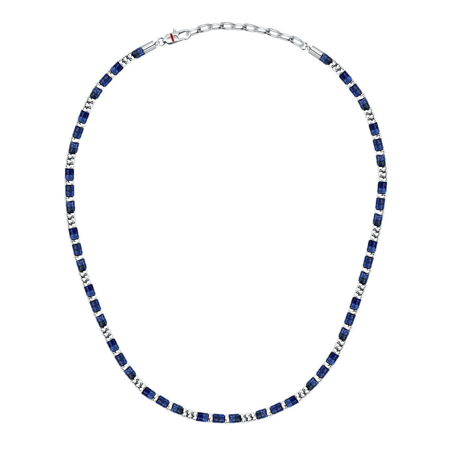 sector basic necklace stainless steel lasurite blue 50+5cm