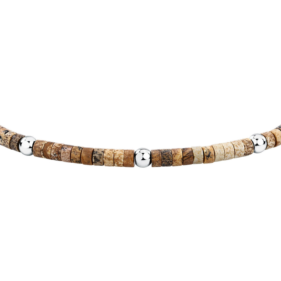 sector basic bracelet stainless steel picture jasper 19+3cm