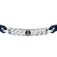 sector bandy braceletblue leather & anchor symbol 23cm