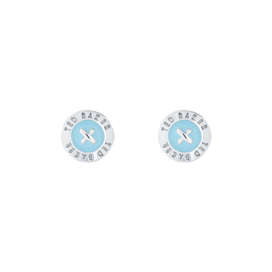 ted baker-mini button earrings enamel aqua