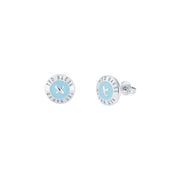 ted baker-mini button earrings enamel aqua