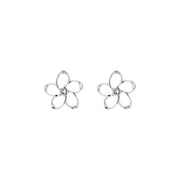 basilio: crystal mini blossom stud earring silver/crystal