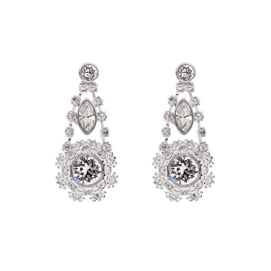 somaa: crystal daisy lace earring silver/crystal
