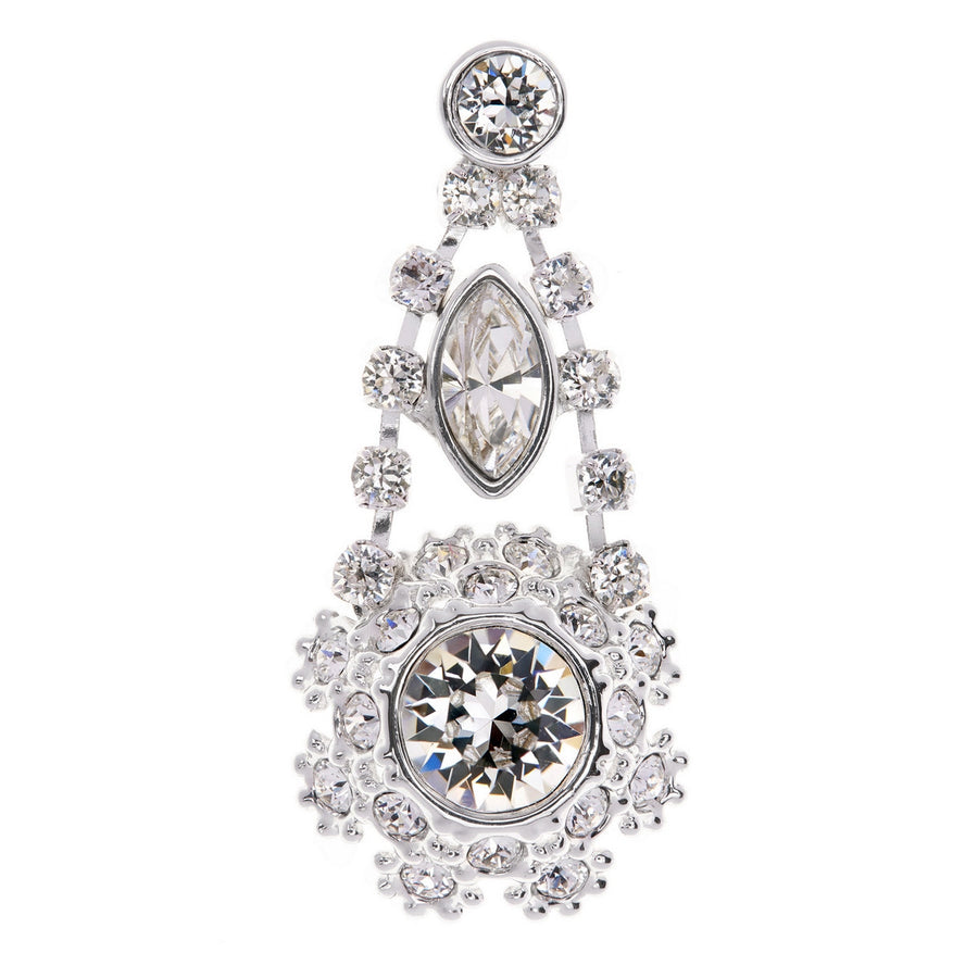 somaa: crystal daisy lace earring silver/crystal