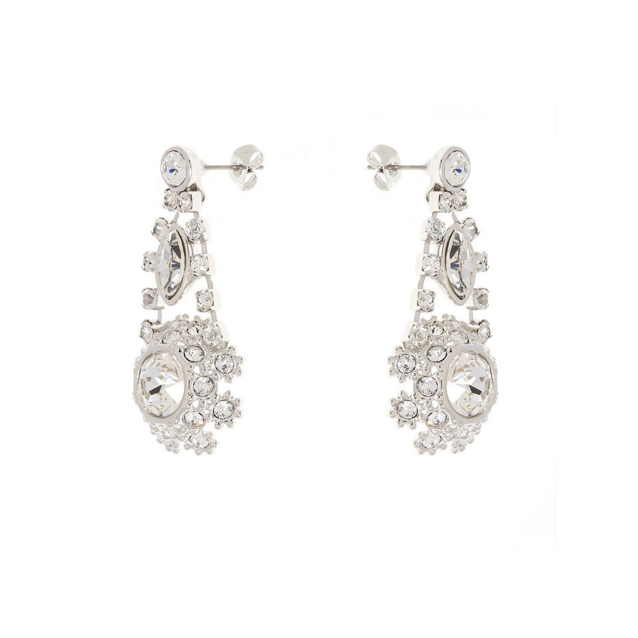 somaa: crystal daisy lace earring silver/crystal