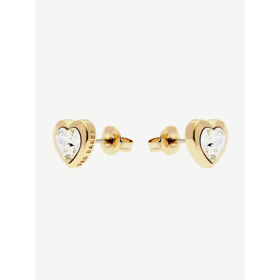 ted baker han: crystal heart earring gold & clear crystal