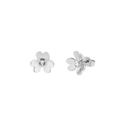 hansila: heart blossom stud earring silver/crystal